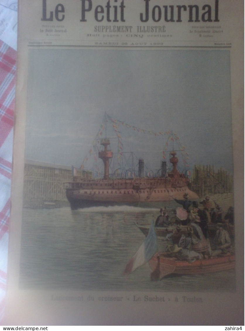 Le Petit Journal N°144 Lancement Croiseur Le Suchet Toulon La Prise De Thiassale Combat Partition Quand On Aime Barateau - Magazines - Before 1900