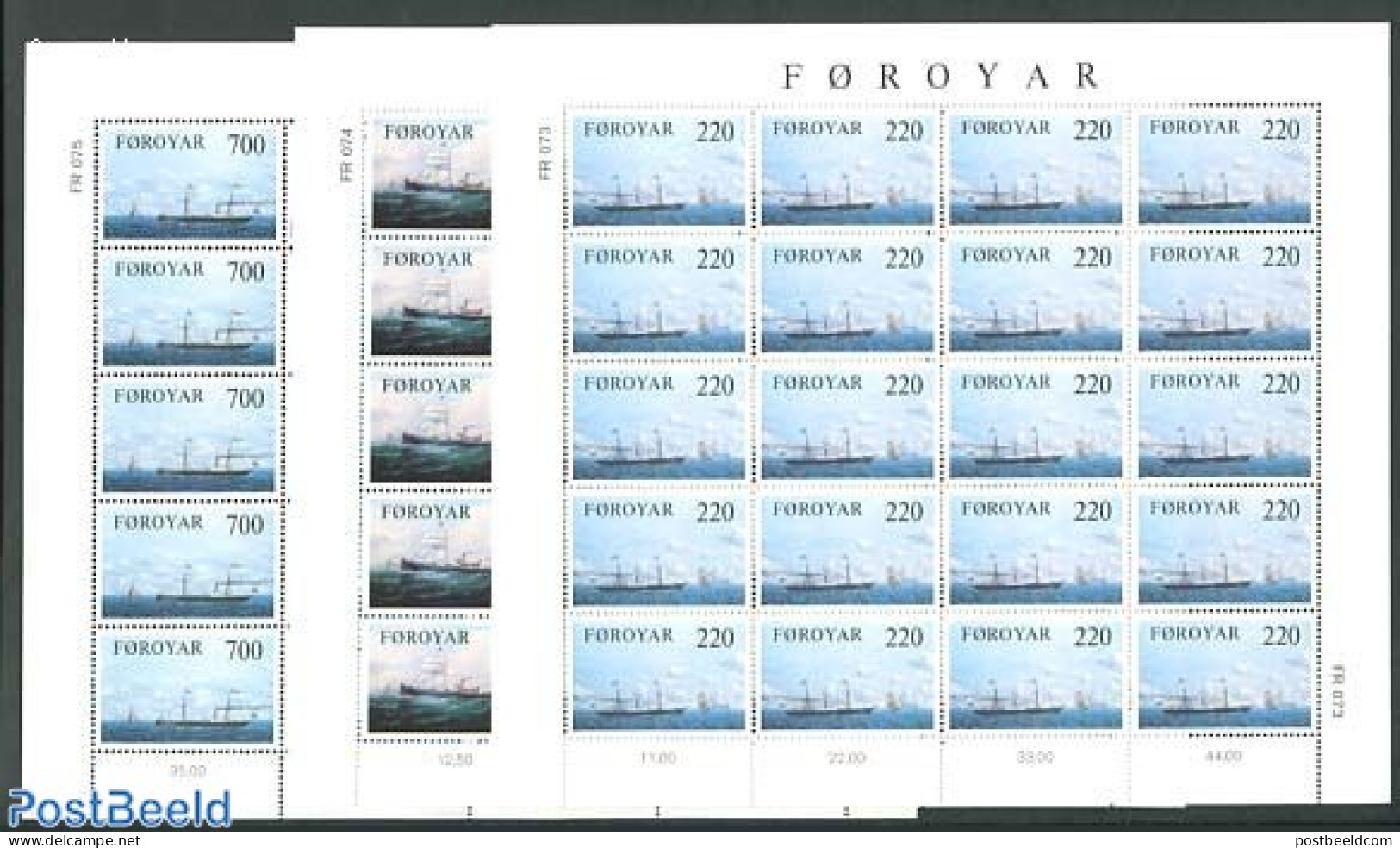 Faroe Islands 1983 Steam Ships 3 M/s, Mint NH, Transport - Ships And Boats - Ships