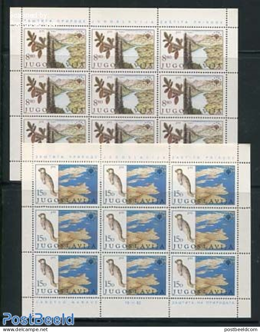 Yugoslavia 1982 European Nature Conservation 2 M/s, Mint NH, History - Nature - Europa Hang-on Issues - Animals (other.. - Ungebraucht