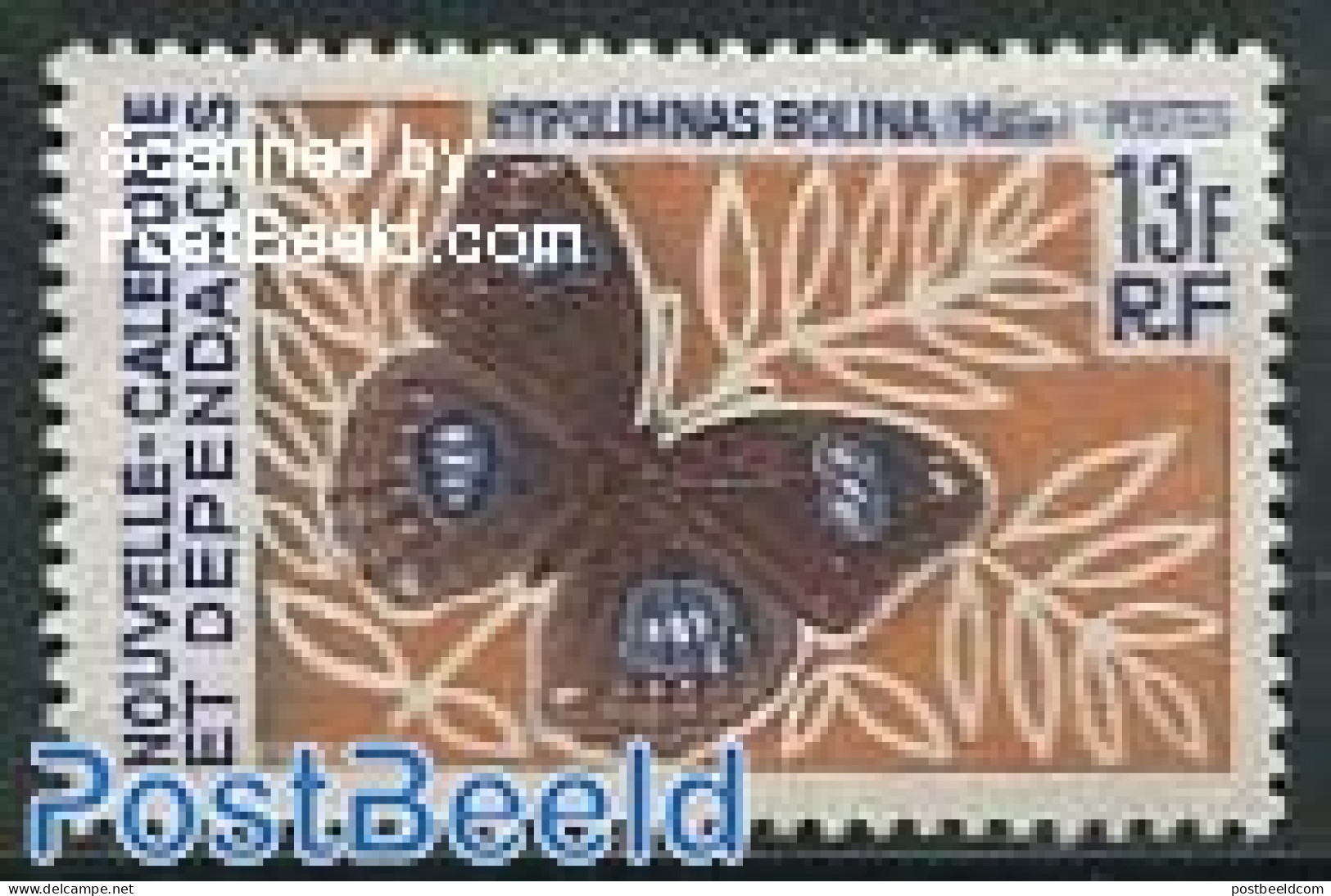 New Caledonia 1967 13F, Stamp Out Of Set, Mint NH, Nature - Butterflies - Ongebruikt