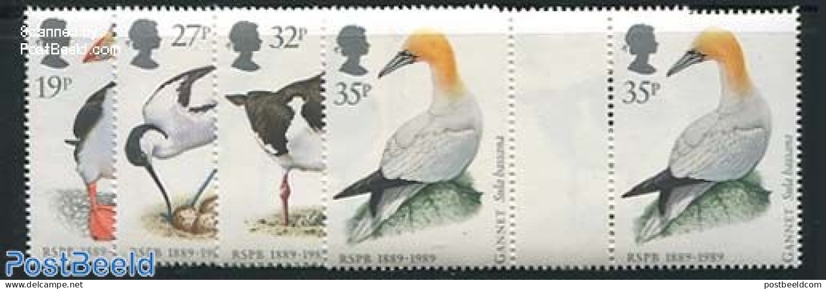 Great Britain 1989 Birds 4v, Gutterpairs, Mint NH, Nature - Birds - Puffins - Ongebruikt