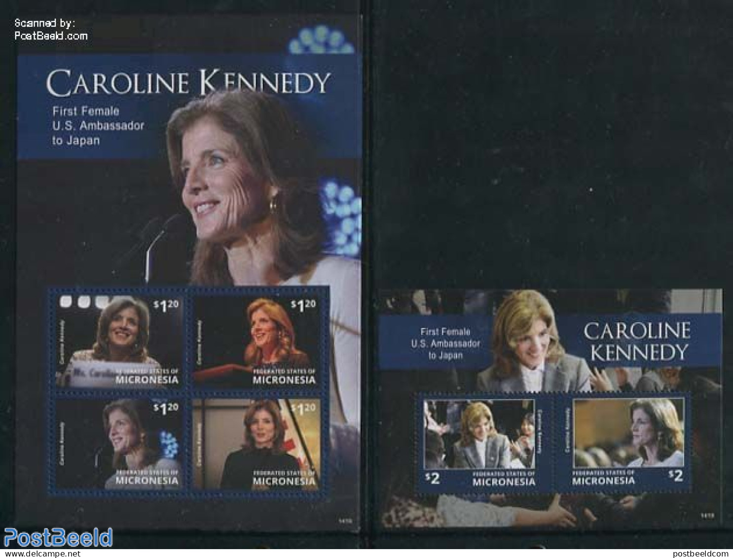 Micronesia 2014 Caroline Kennedy 2 S/s, Mint NH, History - Politicians - Mikronesien