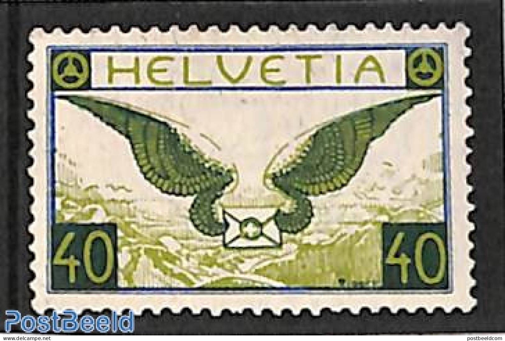 Switzerland 1929 40c, Normal Paper, Stamp Out Of Set, Unused (hinged) - Ungebraucht