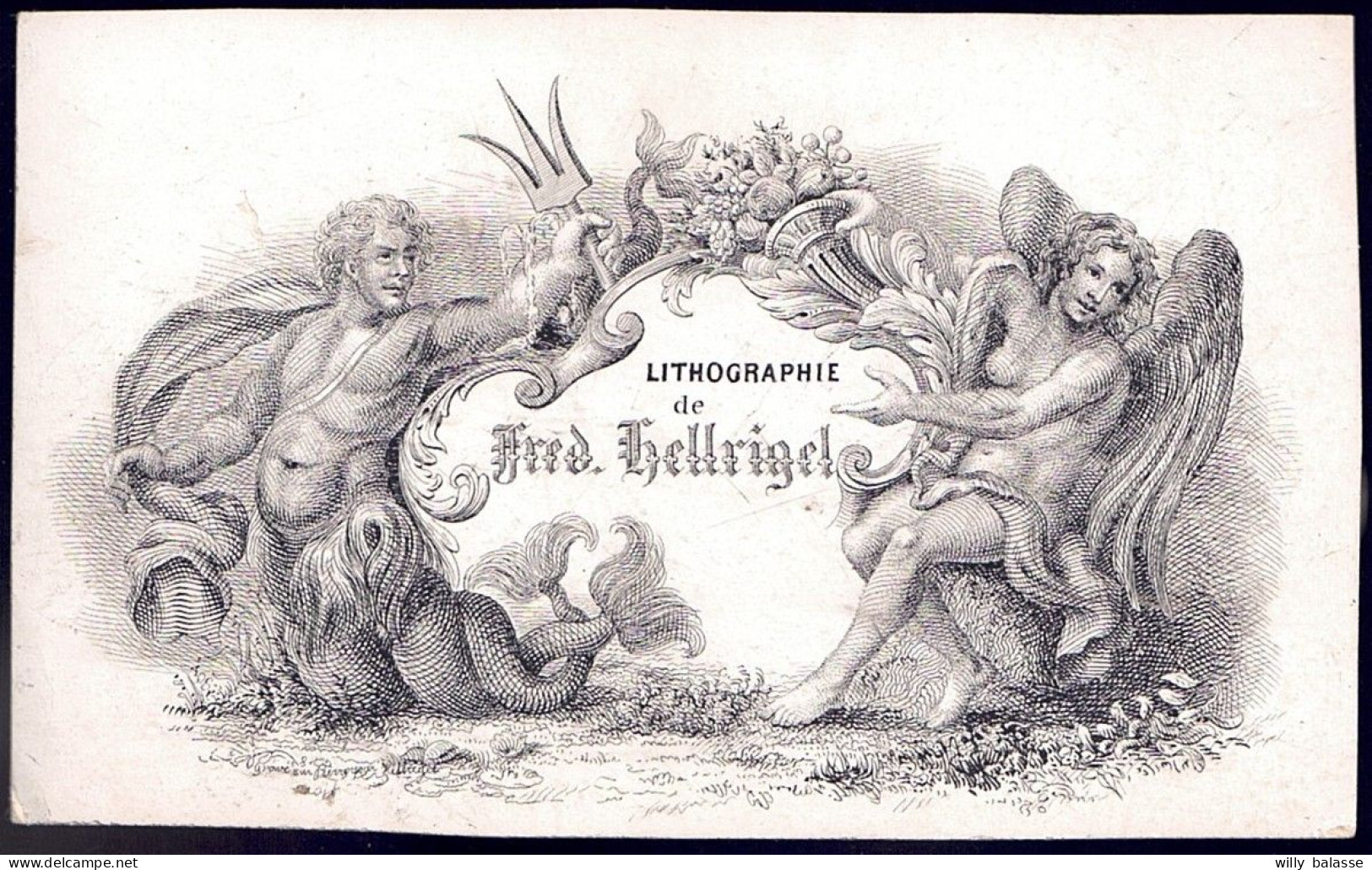 +++ CARTE PORCELAINE - Carte De Visite - Lithographie Hellrigel  // - Porseleinkaarten