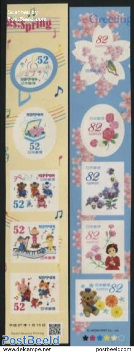 Japan 2015 Spring Greetings 10v S-a, Mint NH, Nature - Performance Art - Various - Birds - Flowers & Plants - Music - .. - Ongebruikt