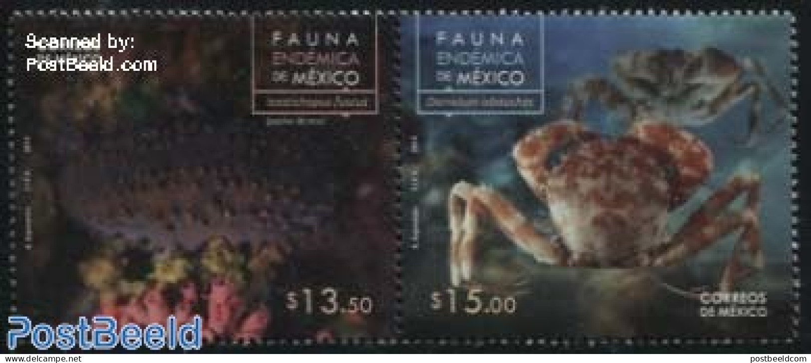 Mexico 2014 Marine Life 2v [:], Mint NH, Nature - Shells & Crustaceans - Crabs And Lobsters - Mundo Aquatico