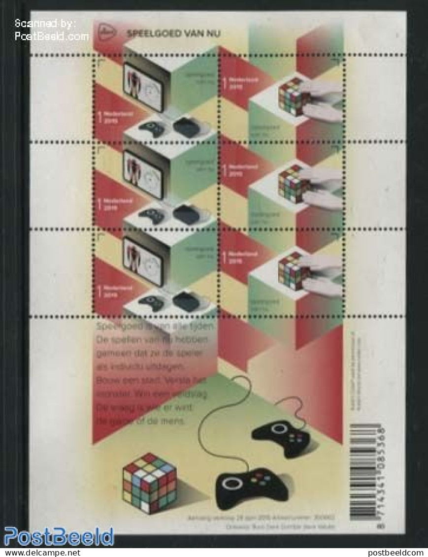 Netherlands 2015 Modern Toys M/s, Mint NH, Various - Toys & Children's Games - Unused Stamps
