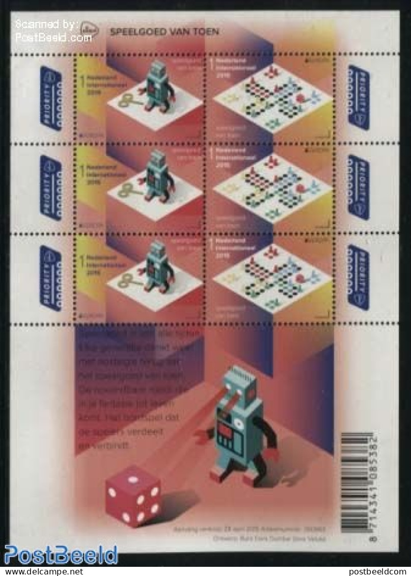 Netherlands 2015 Europa, Toys M/s, Mint NH, History - Various - Europa (cept) - Toys & Children's Games - Unused Stamps