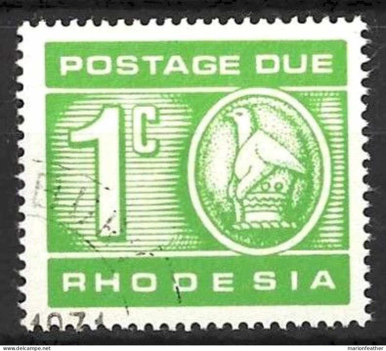 RHODESIA....QUEEN ELIZABETH II...(1952-22..)......" 1970.."...POSTAGE - DUE.....1c.......SGD18.........VFU.. - Rhodesia (1964-1980)