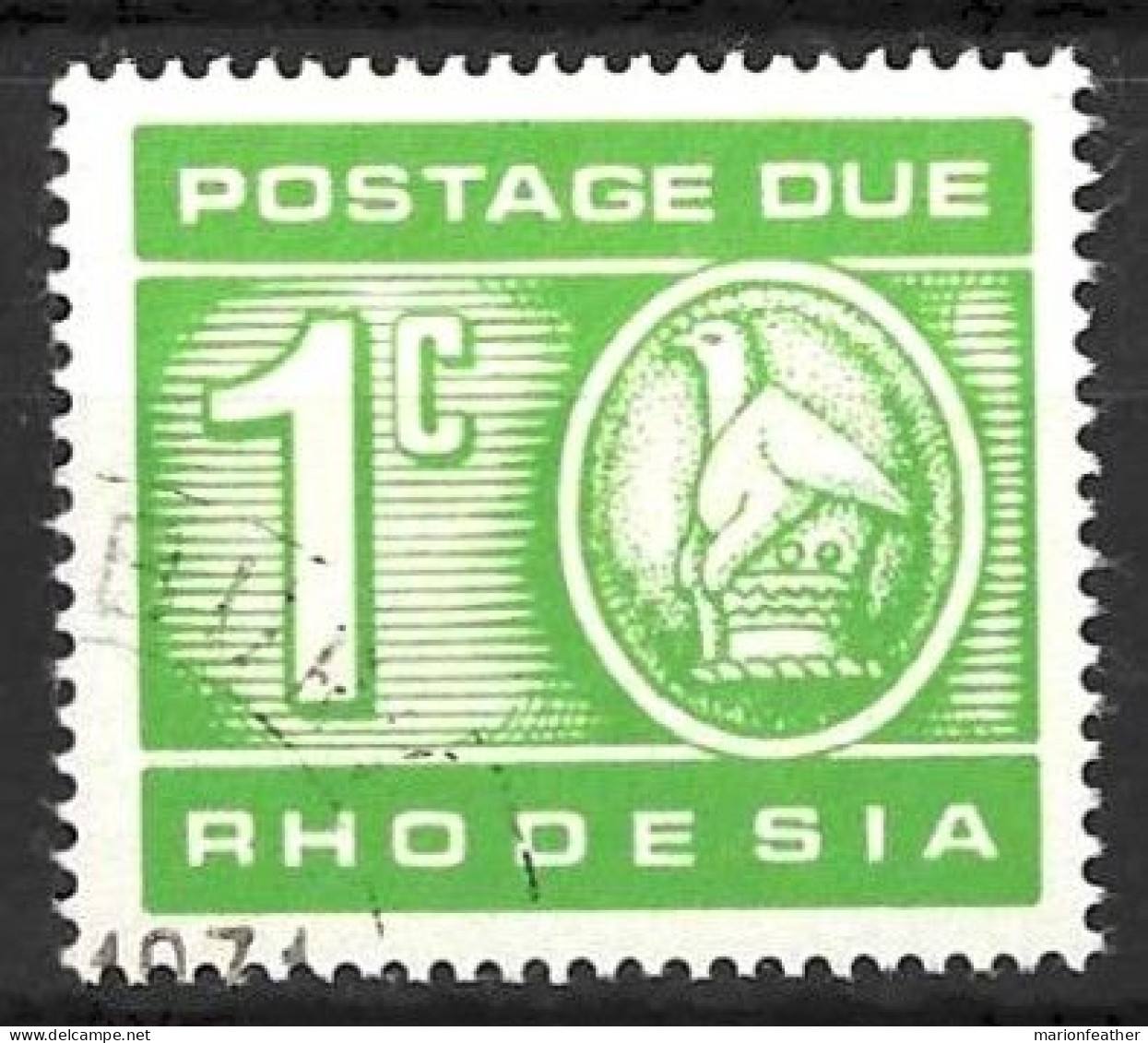 RHODESIA....QUEEN ELIZABETH II...(1952-22..)......" 1970.."...POSTAGE - DUE.....1c.......SGD18.........VFU.. - Rhodesië (1964-1980)