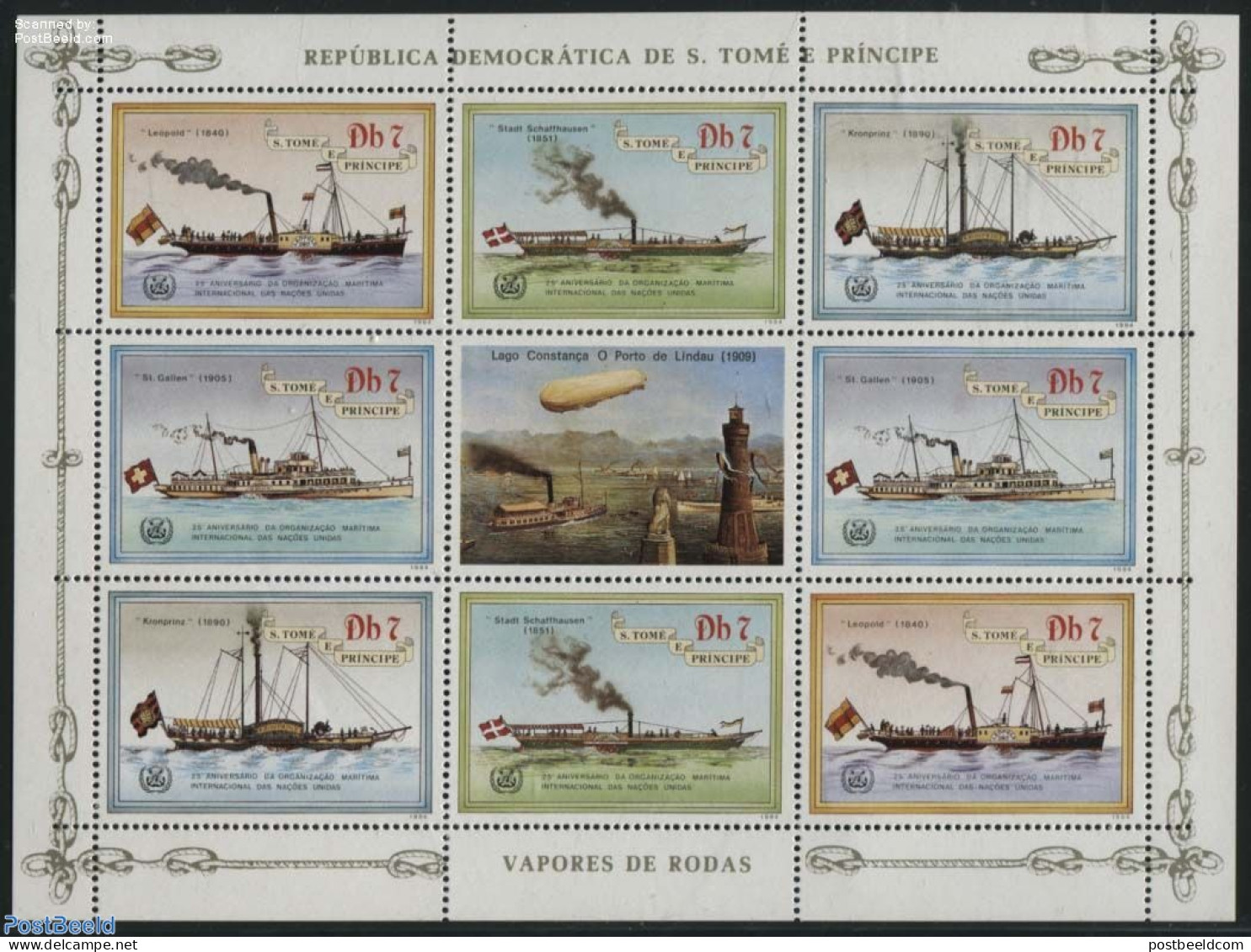 Sao Tome/Principe 1984 Ships 2x4v M/s, Mint NH, Transport - Ships And Boats - Zeppelins - Ships
