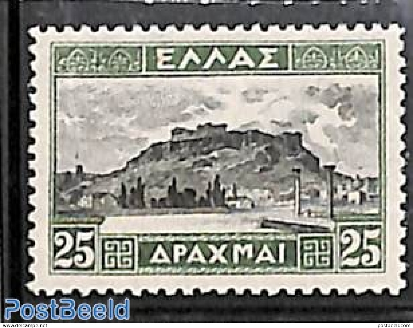 Greece 1927 25Dr, Type I, Stamp Out Of Set, Unused (hinged) - Ongebruikt