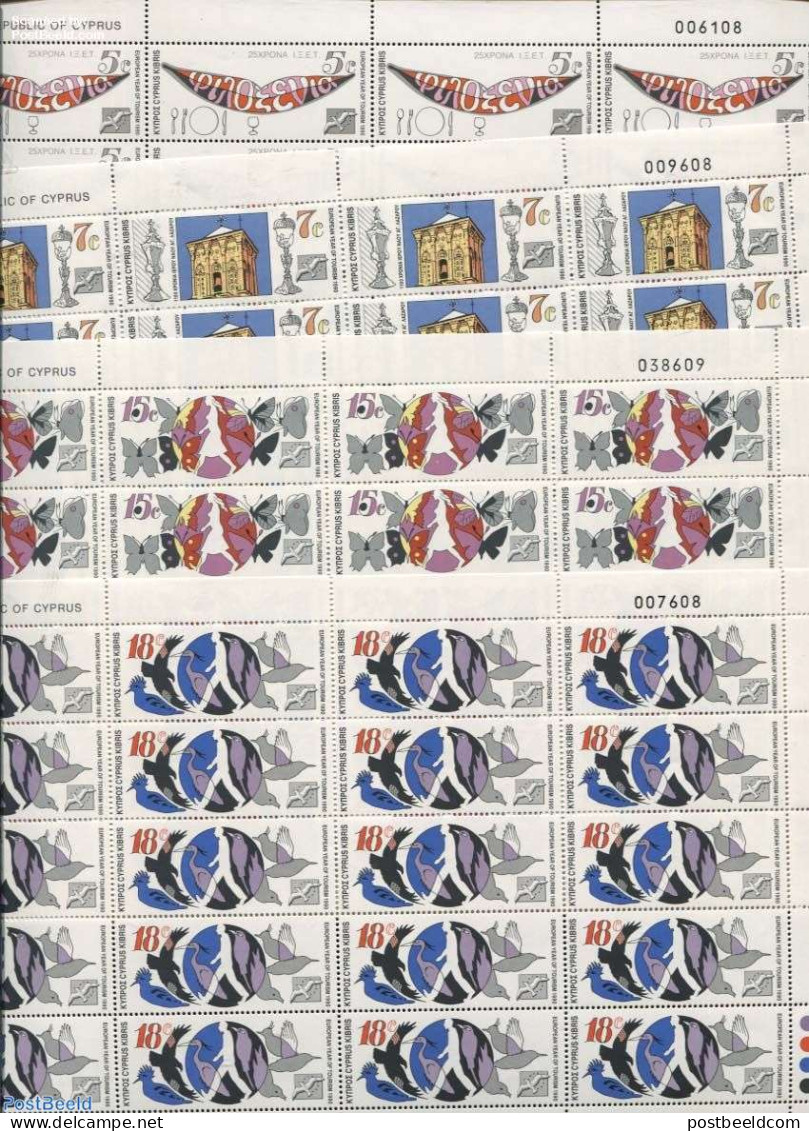 Cyprus 1990 European Tourism 4 M/s, Mint NH, History - Nature - Religion - Science - Various - Europa Hang-on Issues -.. - Unused Stamps