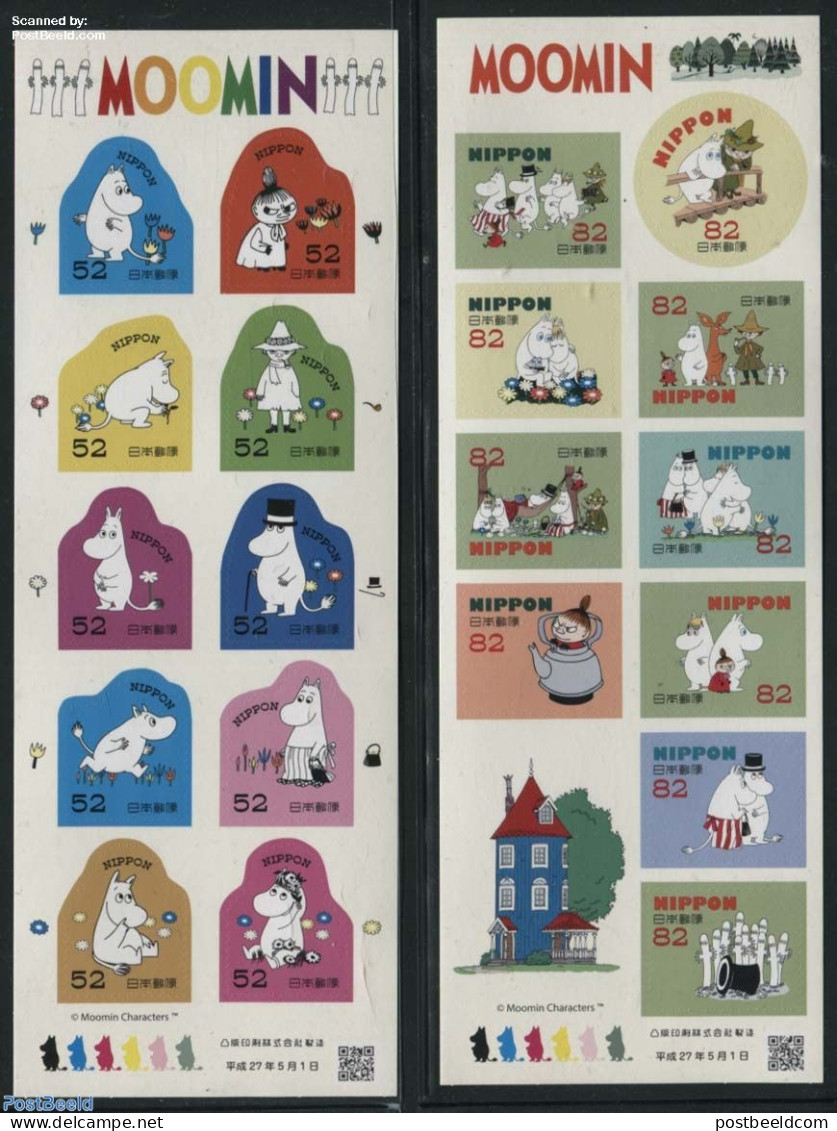Japan 2015 Moomin 20v S-a (2 M/s), Mint NH, Various - Greetings & Wishing Stamps - Art - Comics (except Disney) - Unused Stamps