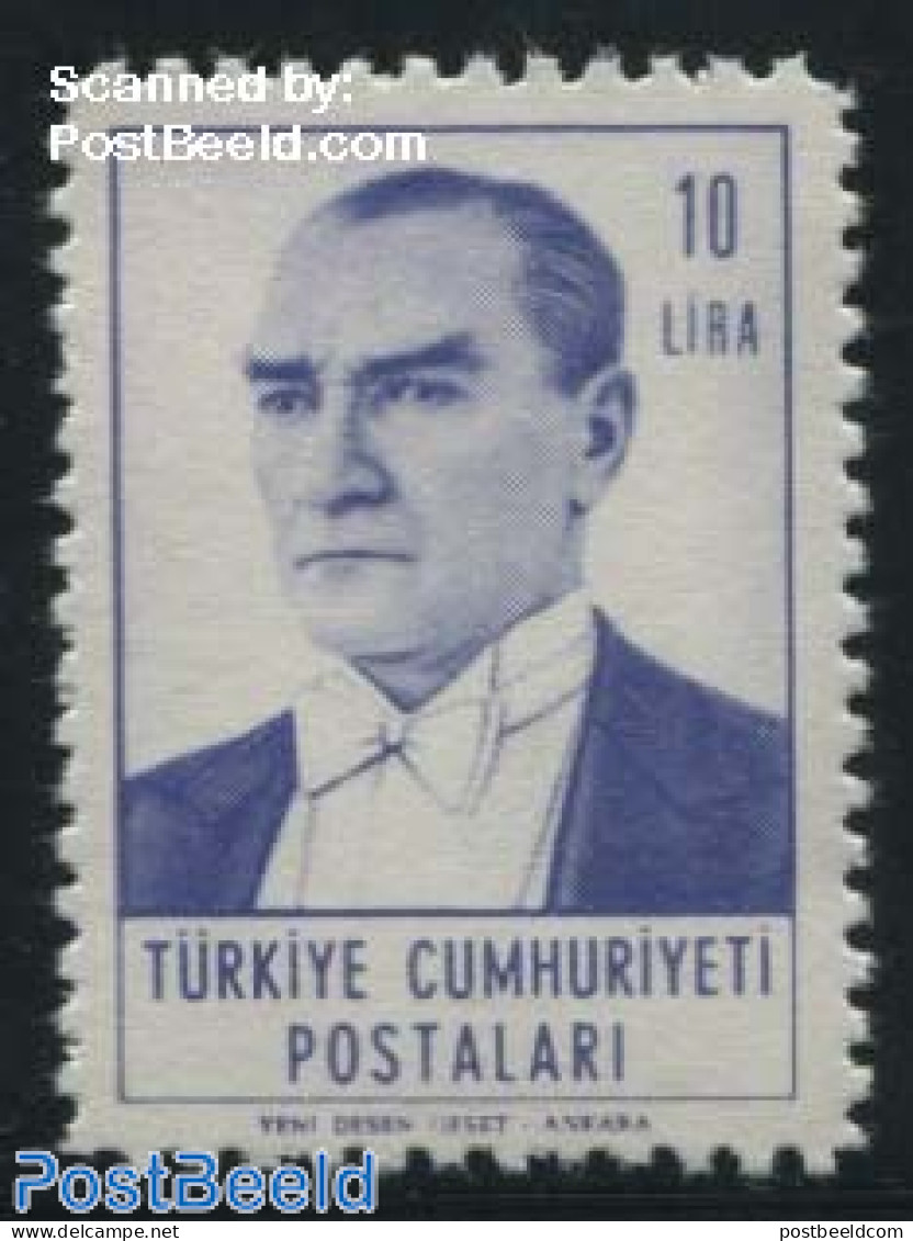 Türkiye 1961 10L, Stamp Out Of Set, Mint NH - Autres & Non Classés