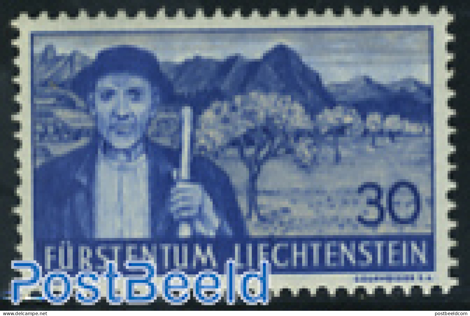 Liechtenstein 1937 30Rp, Stamp Out Of Set, Mint NH, History - Ungebraucht