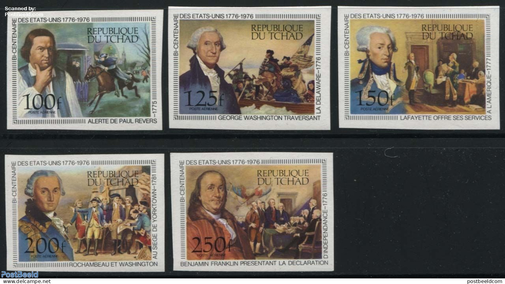 Chad 1976 200 Years US Independence 5v, Imperforated, Mint NH, History - Nature - US Bicentenary - Horses - Sonstige & Ohne Zuordnung