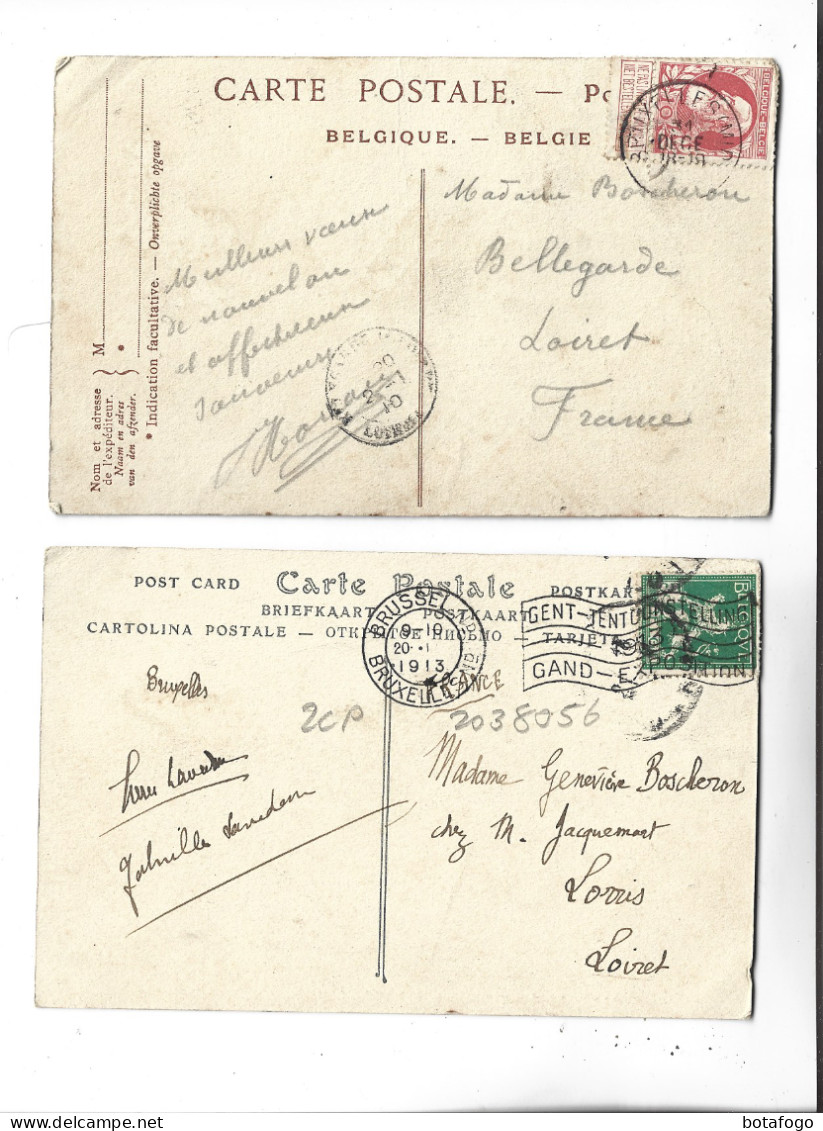 2 CPA   BRUXELLES  LA PLACE DE L HOTEL DE VILLE  (voir Timbres) - Marktpleinen, Pleinen