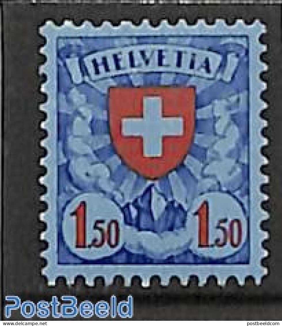 Switzerland 1940 1.50Fr, Coated Paper, Stamp Out Of Set, Unused (hinged), History - Nuevos