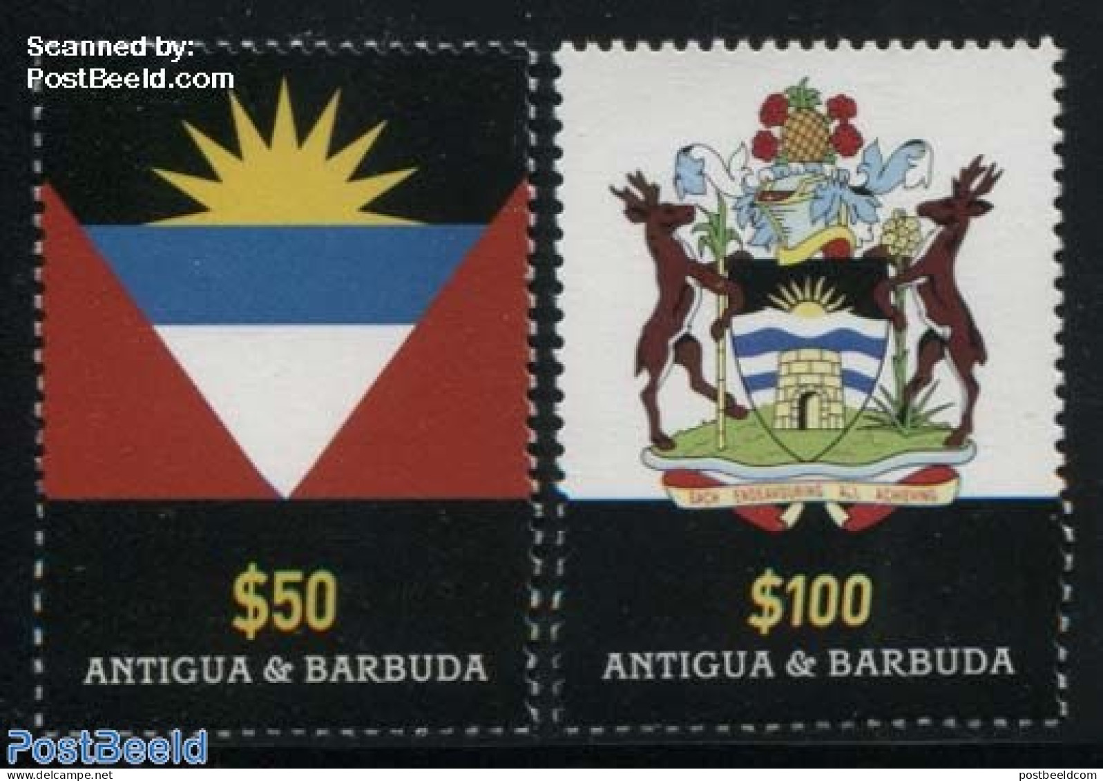 Antigua & Barbuda 2015 Definitives, High Values 2v, Mint NH, History - Coat Of Arms - Flags - Antigua Und Barbuda (1981-...)