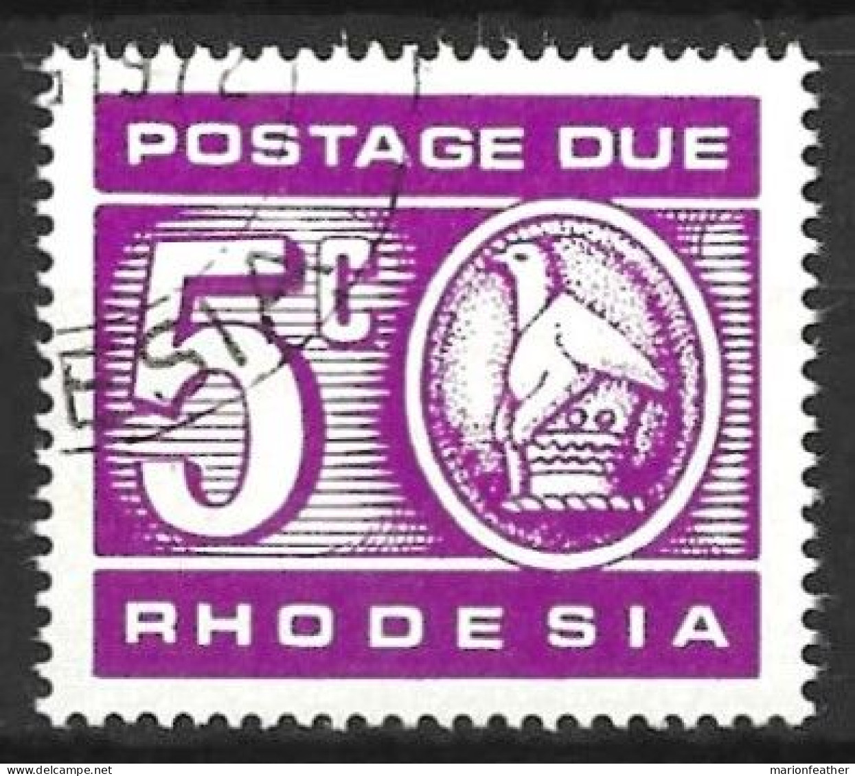 RHODESIA....QUEEN ELIZABETH II...(1952-22..)......" 1970.."...POSTAGE - DUE.....5c.......SGD20.........VFU.. - Rhodesia (1964-1980)