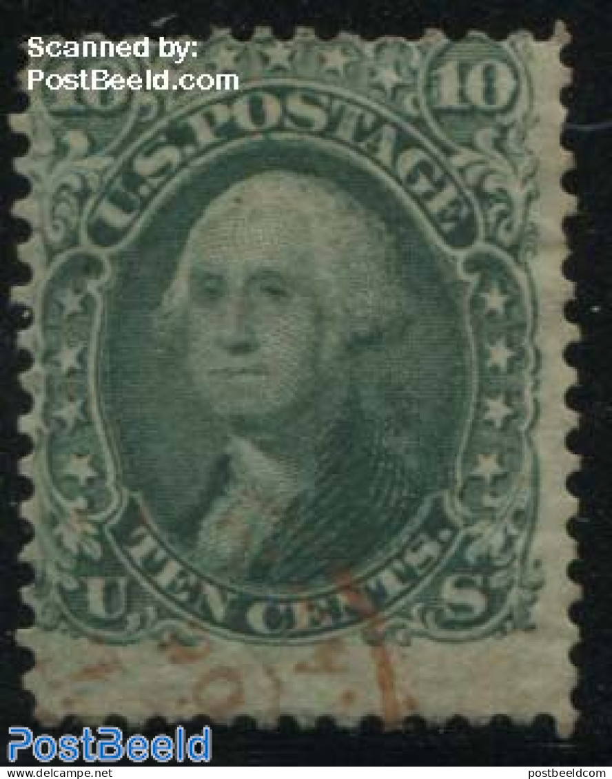 United States Of America 1861 10c, Green, Used, Used Stamps - Used Stamps