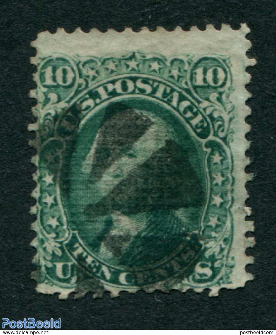 United States Of America 1861 10c Green, With Grill, Used, Used Stamps - Used Stamps