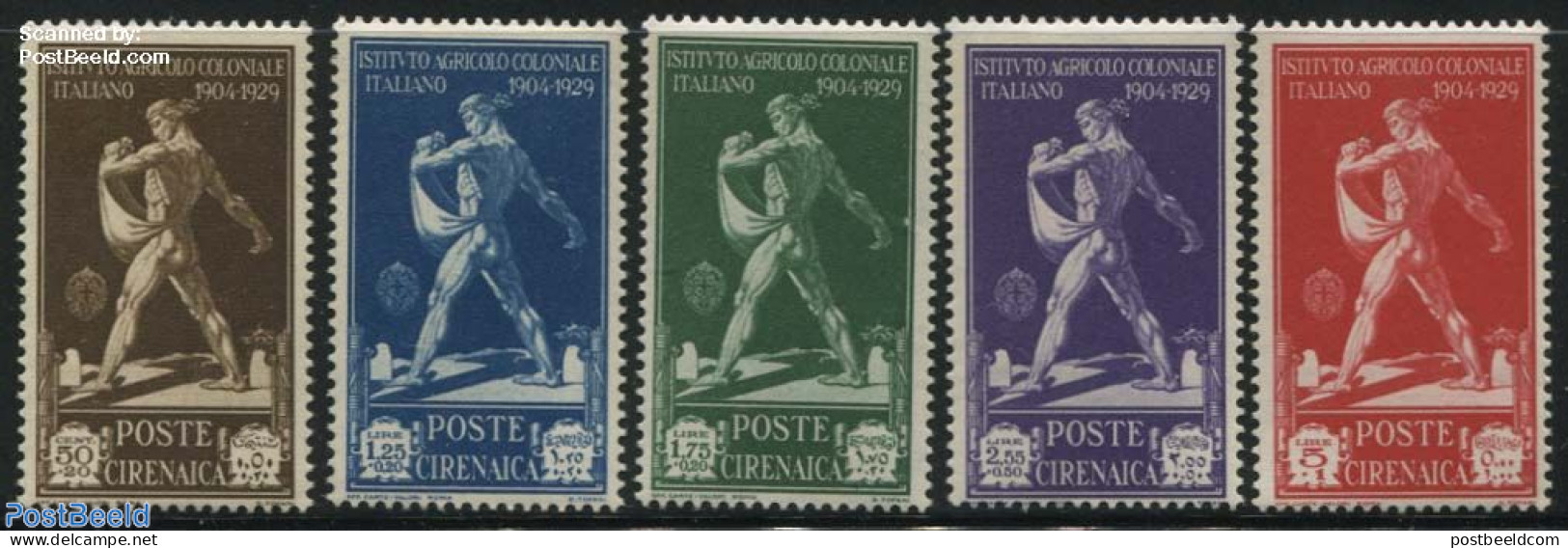 Italian Lybia 1930 Cirenaica, Colonial Agriculture 5v, Unused (hinged), Various - Agriculture - Agricoltura