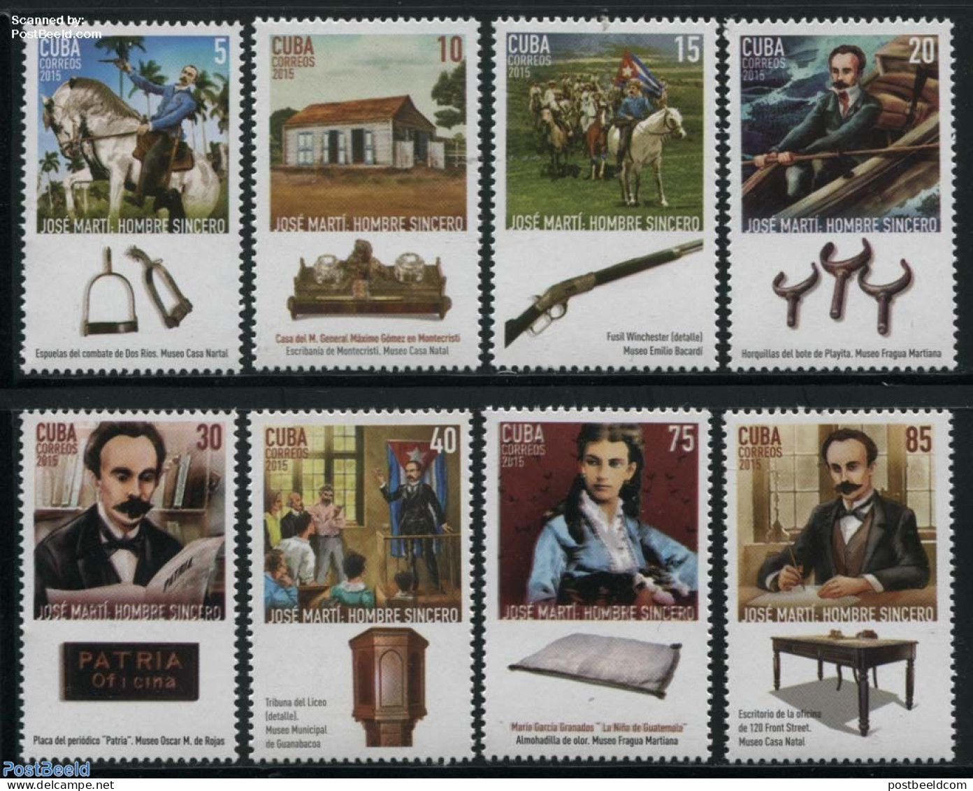Cuba 2015 Jose Marti 8v, Mint NH, History - Nature - Sport - Transport - Various - Flags - Newspapers & Journalism - P.. - Unused Stamps