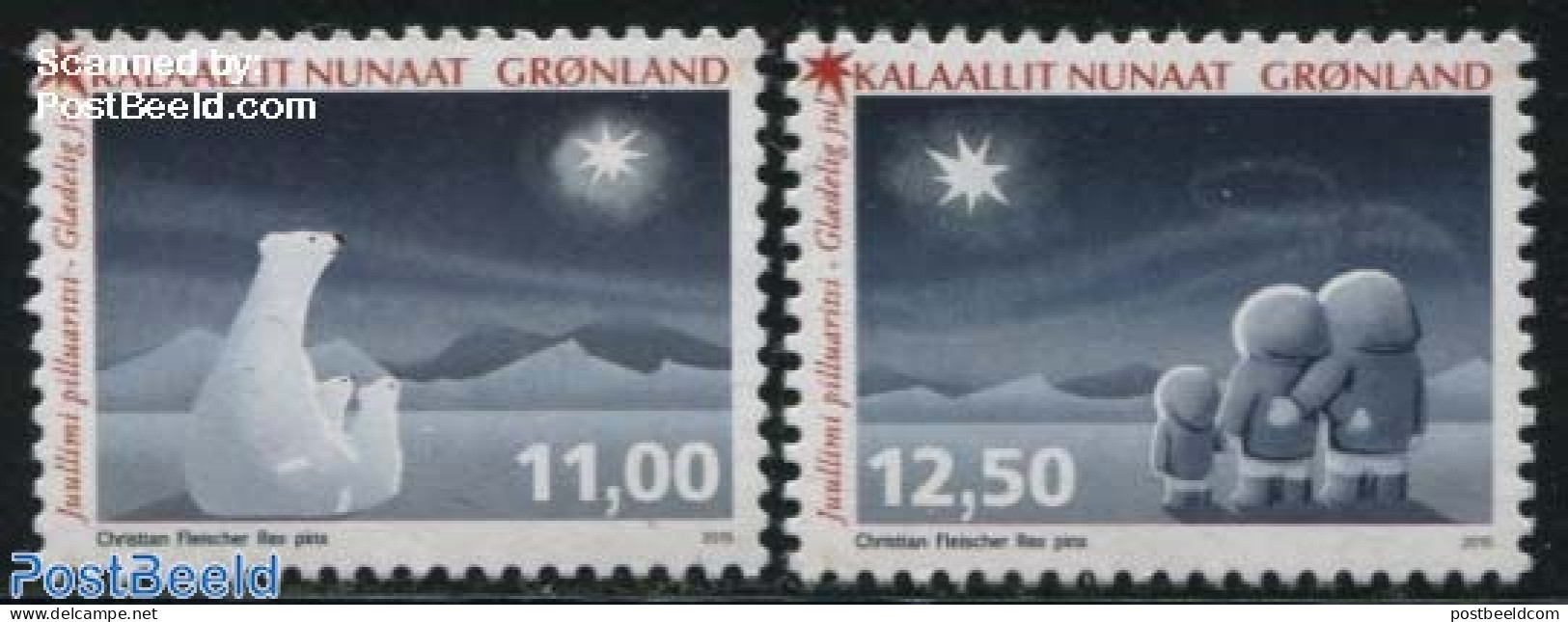 Greenland 2015 Christmas 2v, Mint NH, Nature - Religion - Bears - Christmas - Ungebraucht