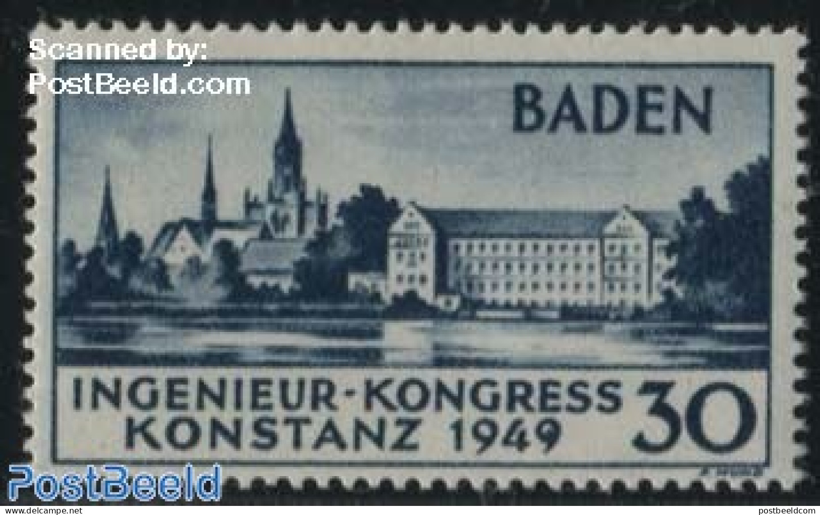 Germany, French Zone 1949 European Engineering Congress 1v, Plate Flaw: Dot In Second 9, Mint NH, History - Europa Han.. - European Ideas