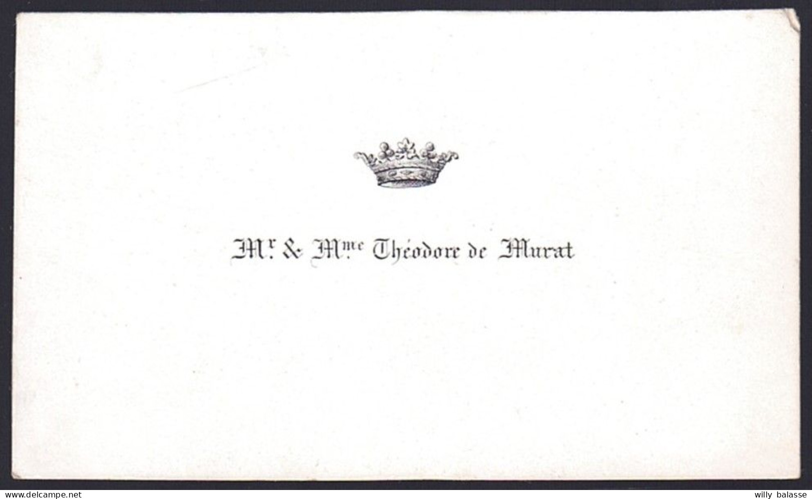 +++ CARTE PORCELAINE - Carte De Visite - Mr Et Mme Théodore De Murat  // - Porcelana