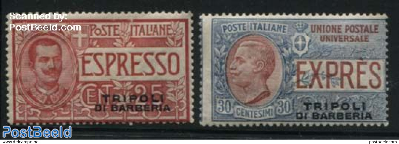 Italian Lybia 1909 Tripoli Di Barberia, Express 2v, Unused (hinged) - Libië