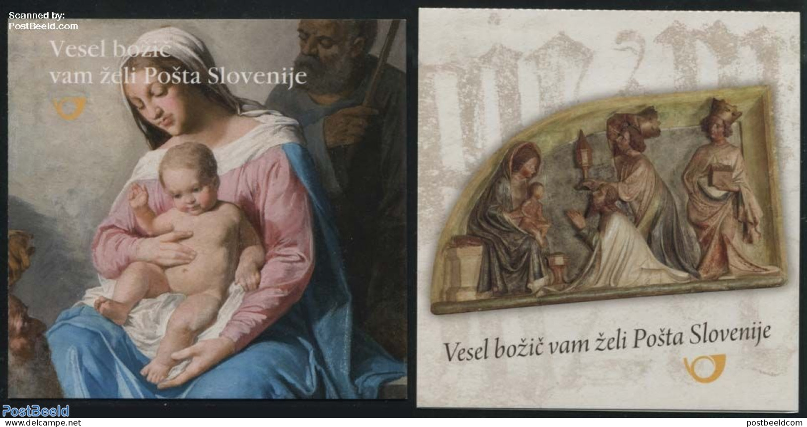 Slovenia 2015 Christmas 2 Booklets, Mint NH, Religion - Christmas - Stamp Booklets - Art - Paintings - Sculpture - Kerstmis