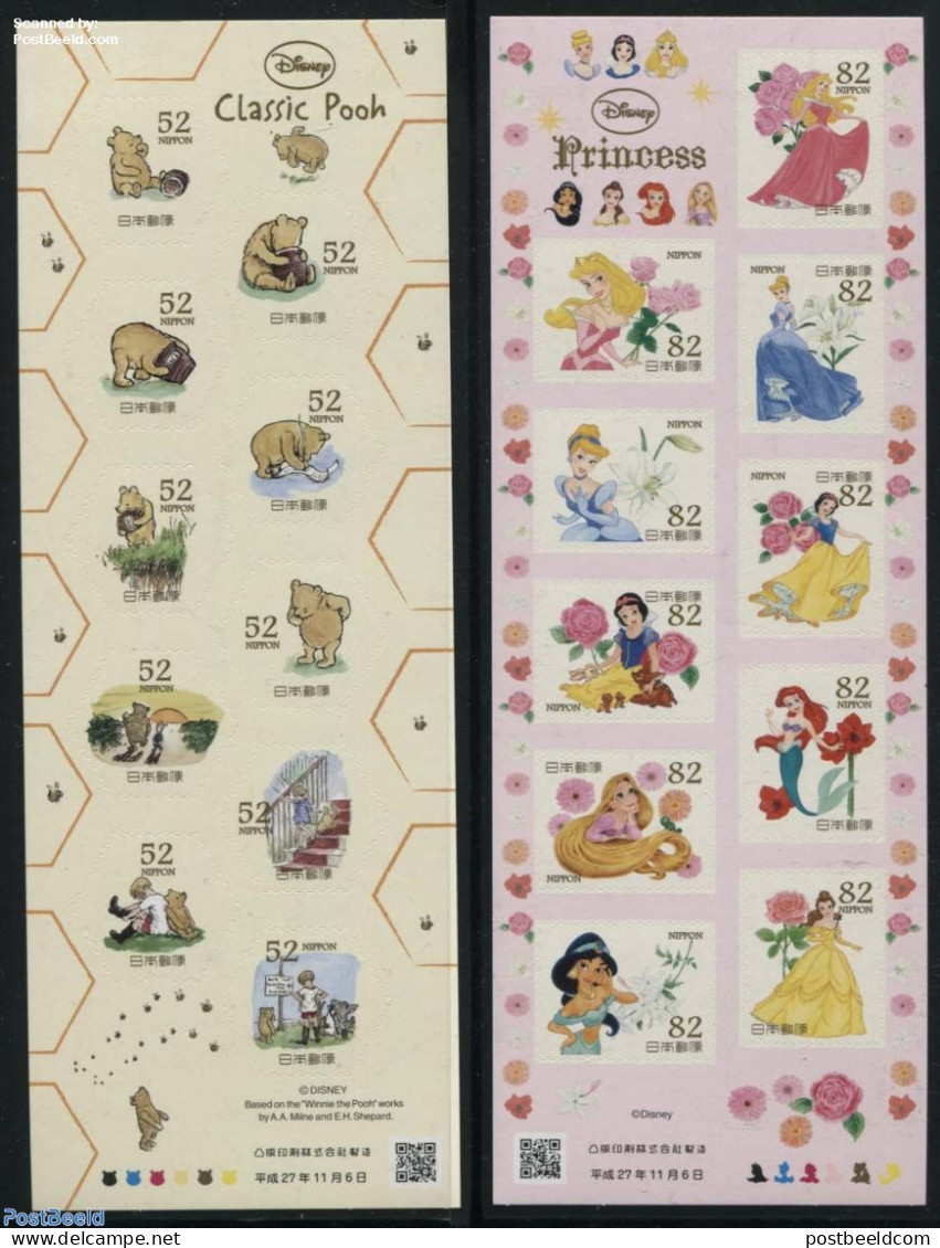 Japan 2015 Disney 2x10v S-a (2 M/s), Mint NH, Nature - Various - Animals (others & Mixed) - Bears - Flowers & Plants -.. - Nuovi