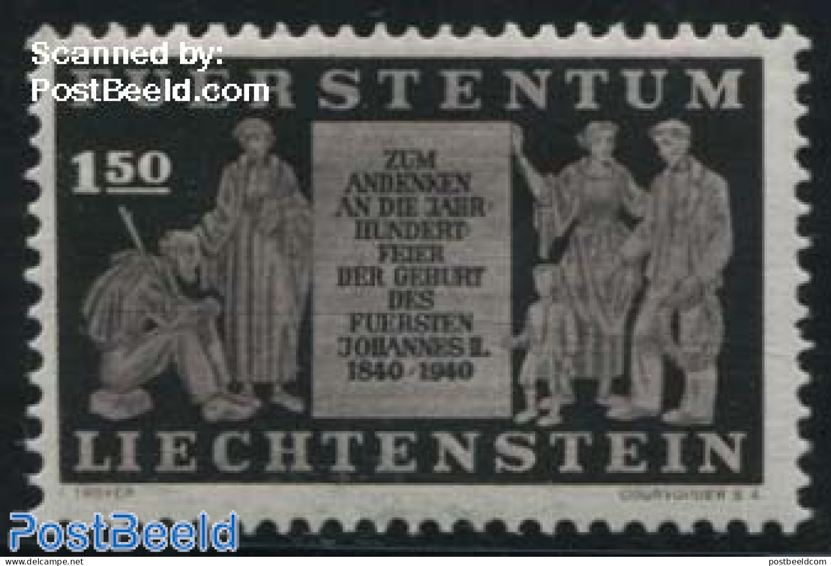 Liechtenstein 1940 1.50Fr, Stamp Out Of Set, Mint NH - Ungebraucht