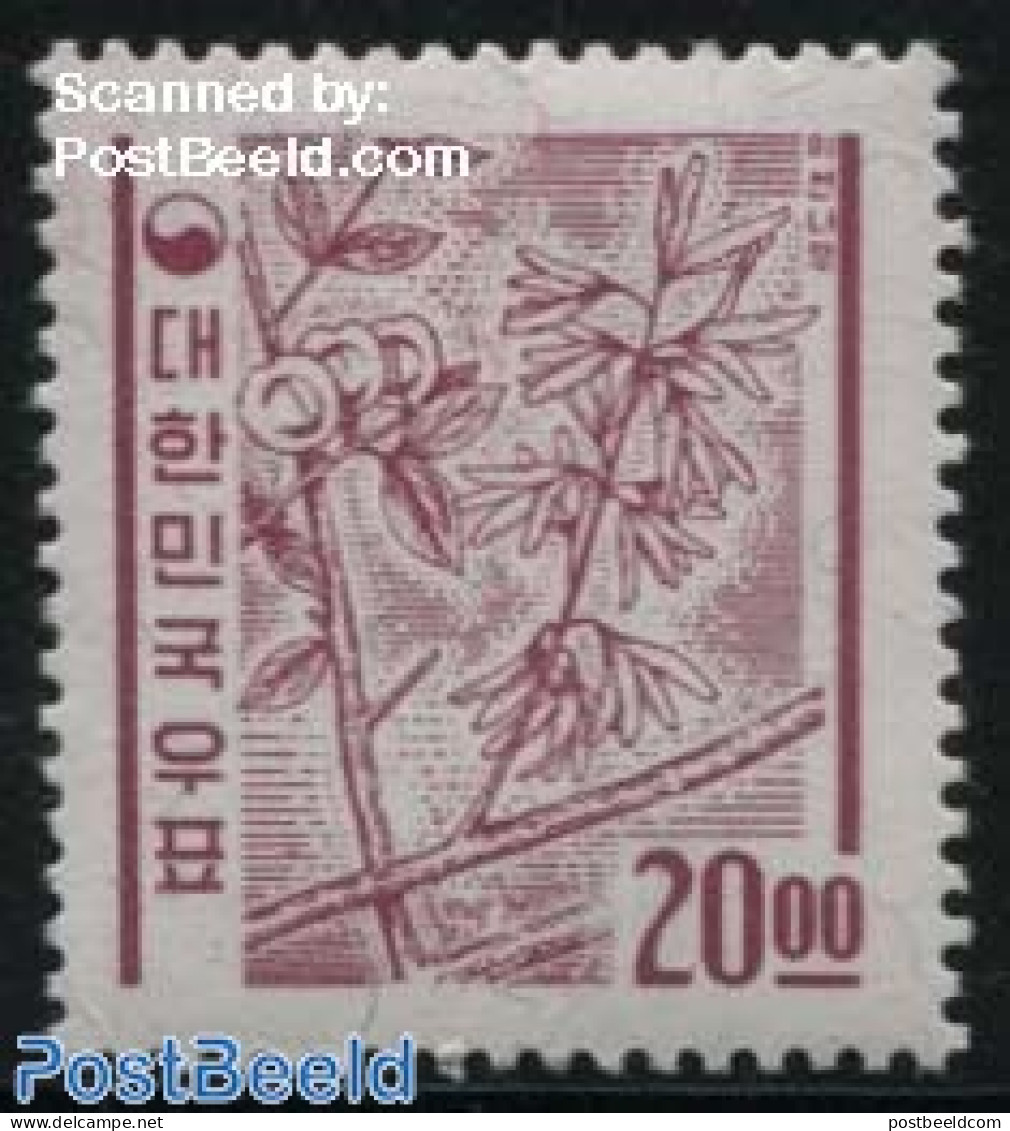 Korea, South 1963 20.00, Stamp Out Of Set, Mint NH, Nature - Flowers & Plants - Corea Del Sud