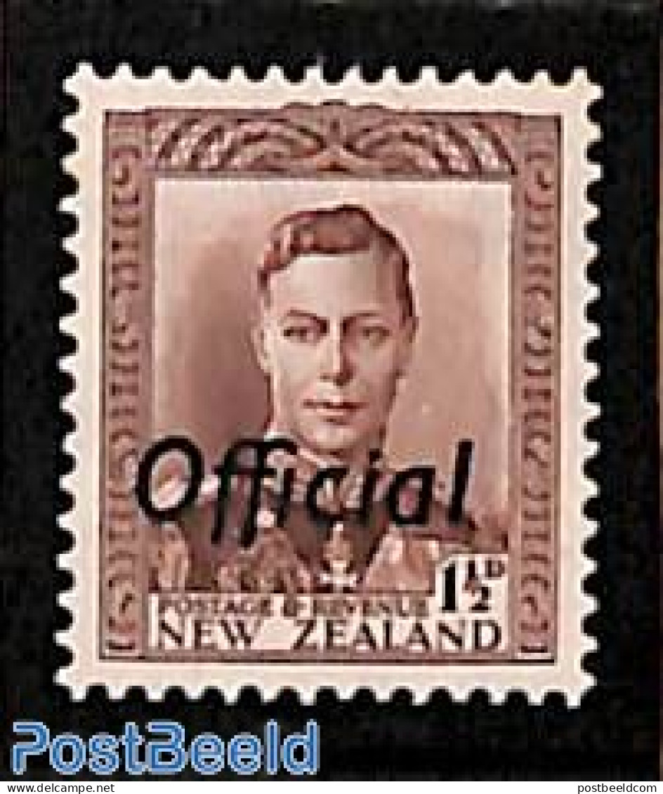 New Zealand 1938 On Service 1.5p, Brown-Lilac, Stamp Out Of Set, Mint NH - Andere & Zonder Classificatie