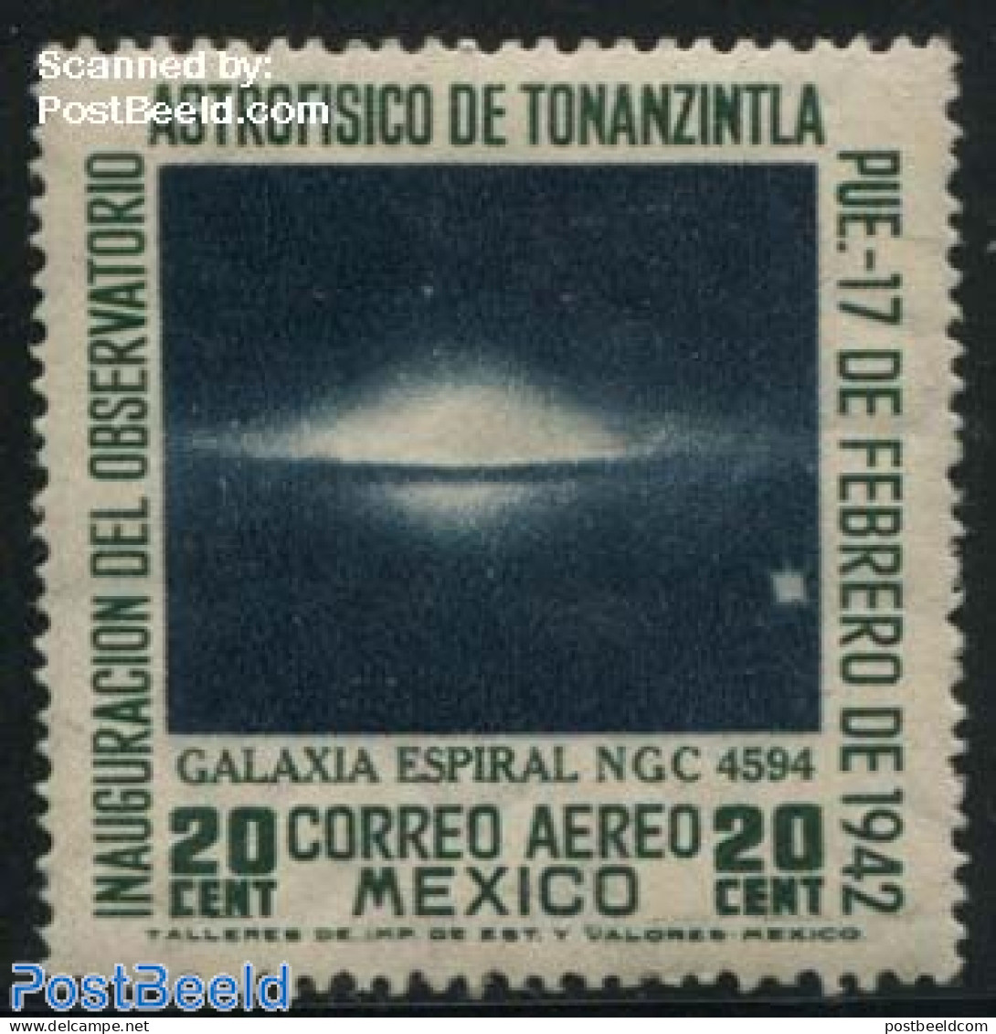 Mexico 1942 20c, Stamp Out Of Set, Unused (hinged), Science - Astronomy - Astrología