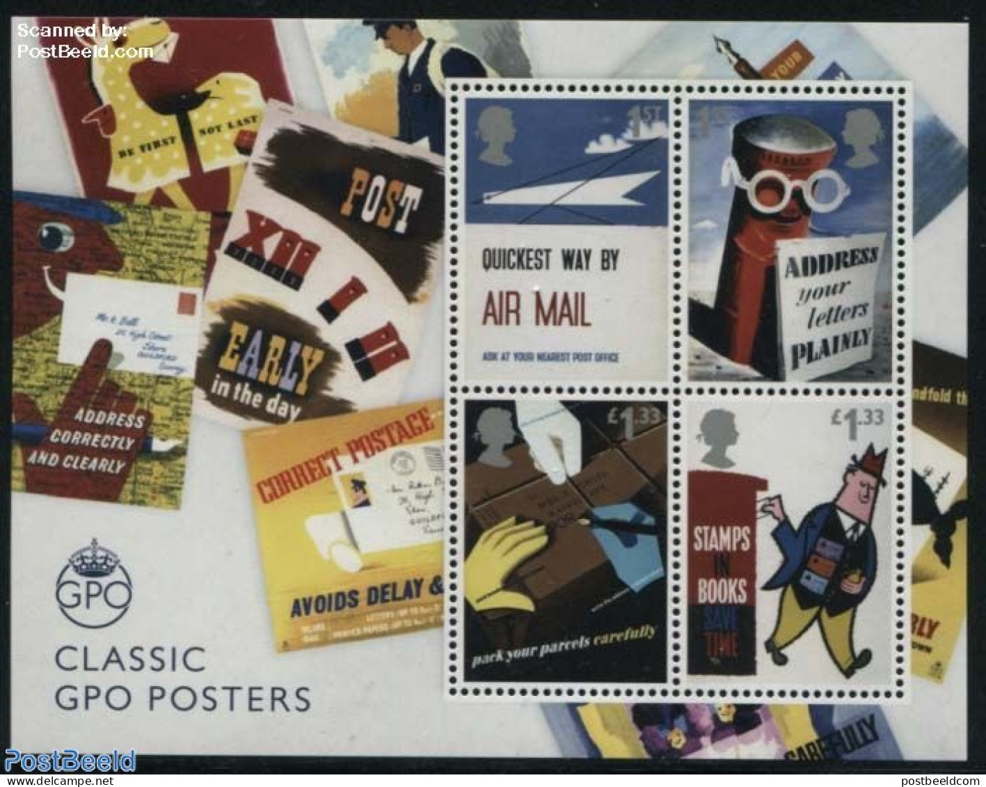 Great Britain 2016 Classic GPO Posters S/s, Mint NH, Mail Boxes - Post - Art - Poster Art - Ungebraucht