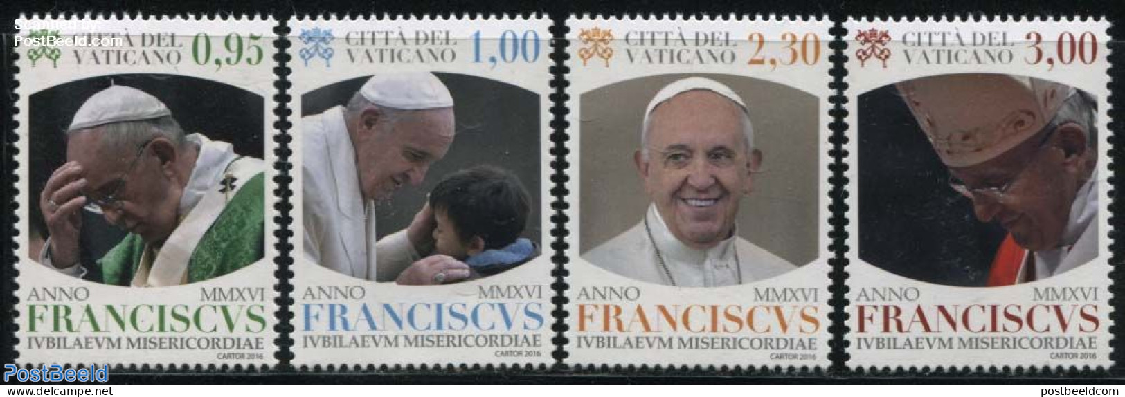 Vatican 2016 Jubilee Of Mercy 4v, Mint NH, Religion - Pope - Religion - Neufs