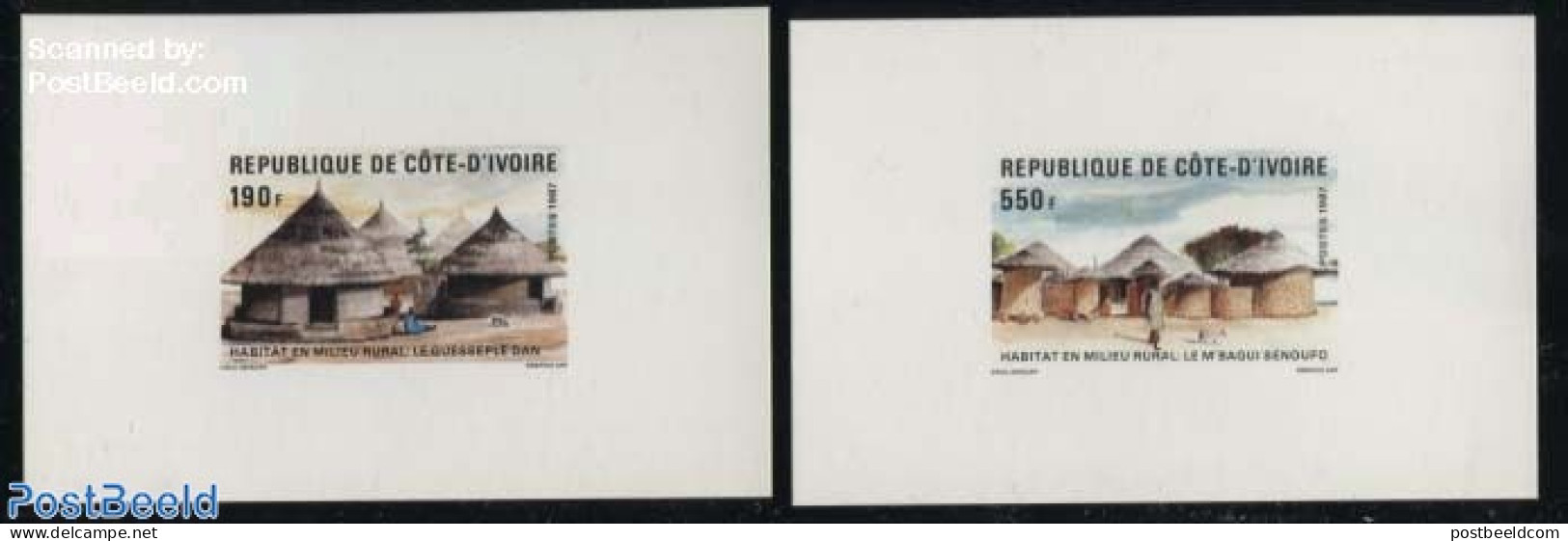 Ivory Coast 1987 Rural Living 2 Epreuves De Luxe, Mint NH - Unused Stamps