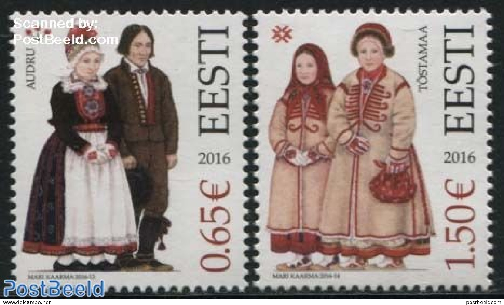 Estonia 2016 Traditional Dress 2v, Mint NH, Various - Costumes - Costumi