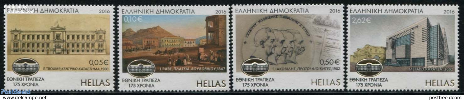 Greece 2016 National Bank 4v, Mint NH, Various - Banking And Insurance - Art - Architecture - Paintings - Nuovi