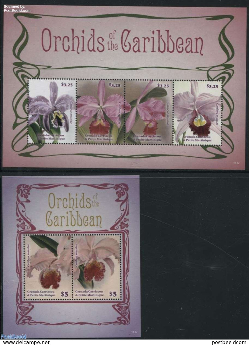 Grenada Grenadines 2014 Orchids Of The Caribbean 2 S/s, Mint NH, Nature - Flowers & Plants - Orchids - Grenade (1974-...)