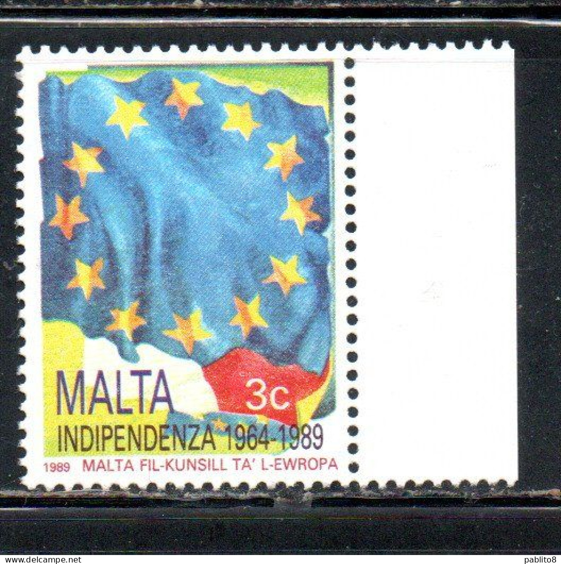 MALTA 1989 INDEPENDENCE INDIPENDENZA 25th ANNIVERSARY 2c MNH - Malte