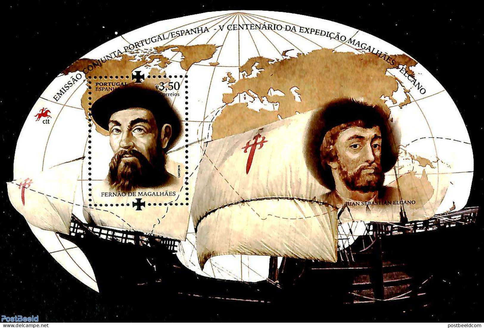 Portugal 2019 Magellan S/s, Joint Issue Spain, Mint NH, Transport - Various - Ships And Boats - Joint Issues - Maps - Nuovi