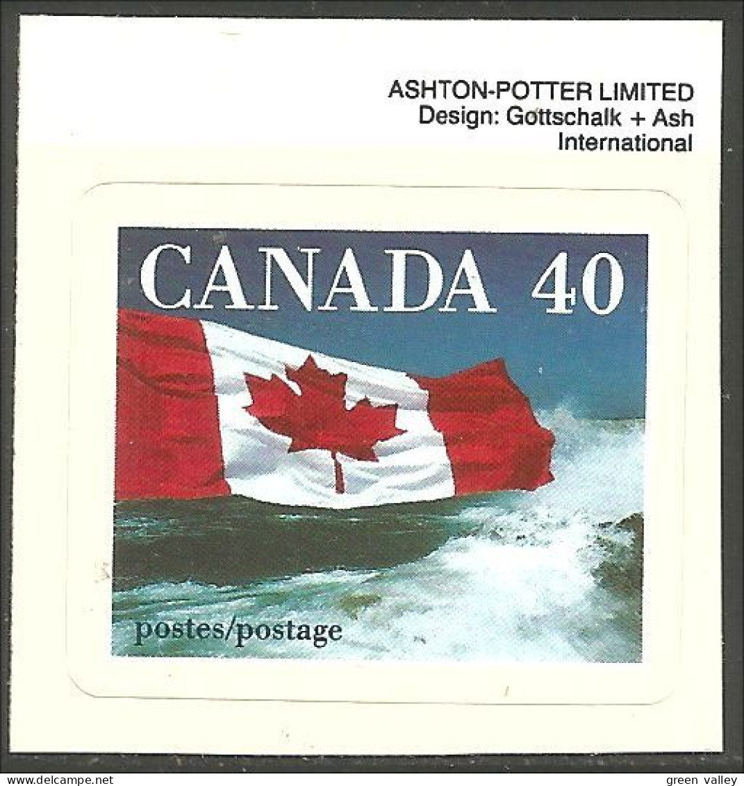 Canada Drapeau 40c Flag Adhesive Ashton Potter MNH ** Neuf SC (C11-93apa) - Unused Stamps