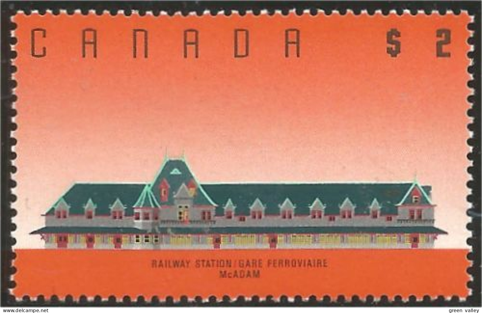 Canada $2.00 Gare Ferroviaire McAdam Railways Station MNH ** Neuf SC (C11-82a) - Unused Stamps
