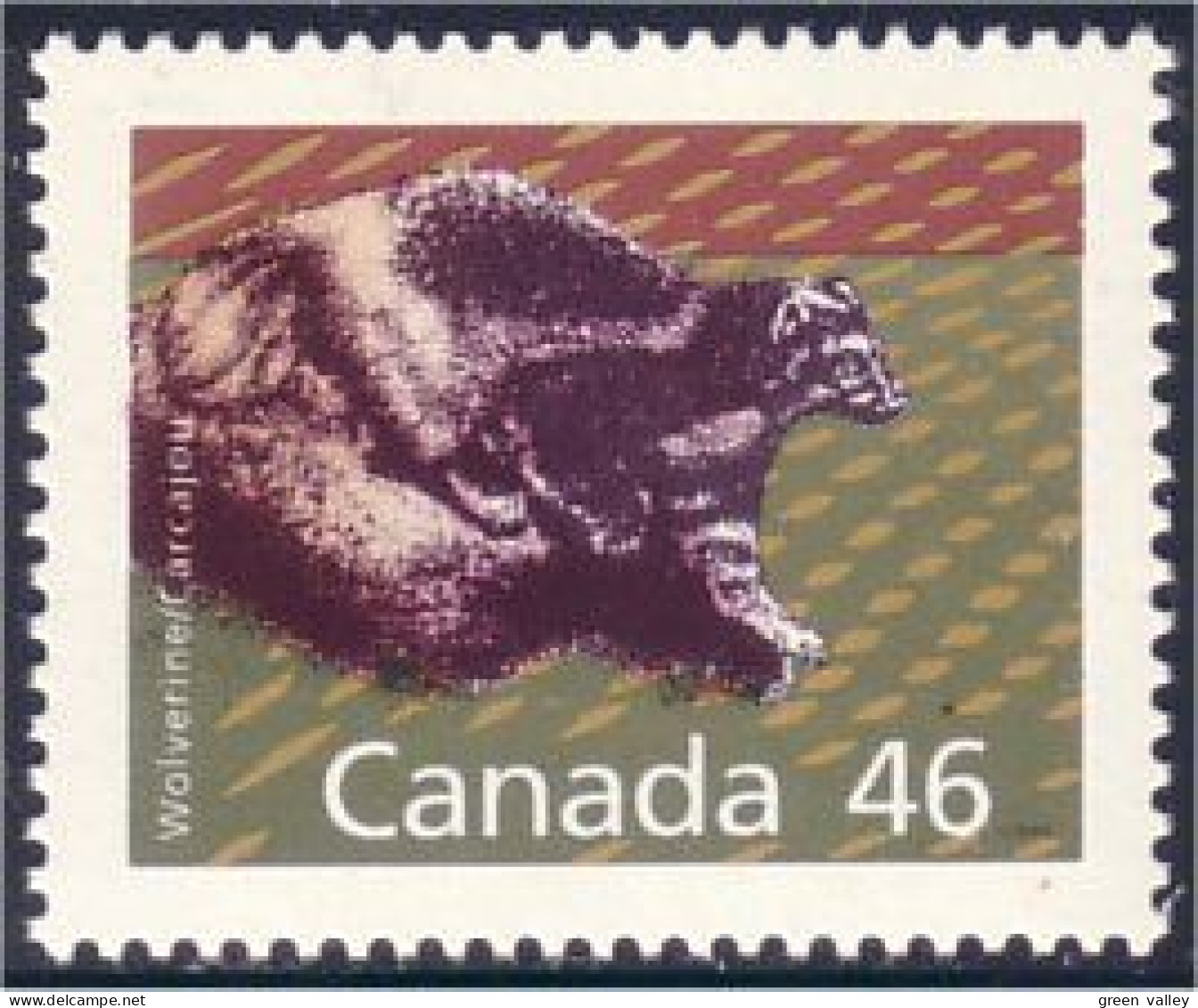 Canada Carcajou Wolverine Perf 14.4 X 13.8 MNH ** Neuf SC (C11-72Agd) - Plaatfouten En Curiosa